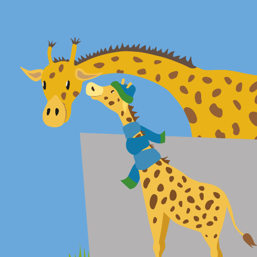 Giraffenbild Elternteil und Kind